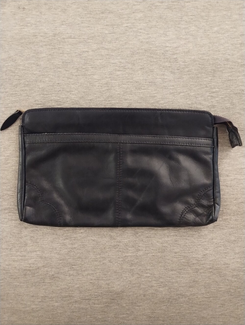 Vintage Contessa Genuine Leather Navy Clutch Purse